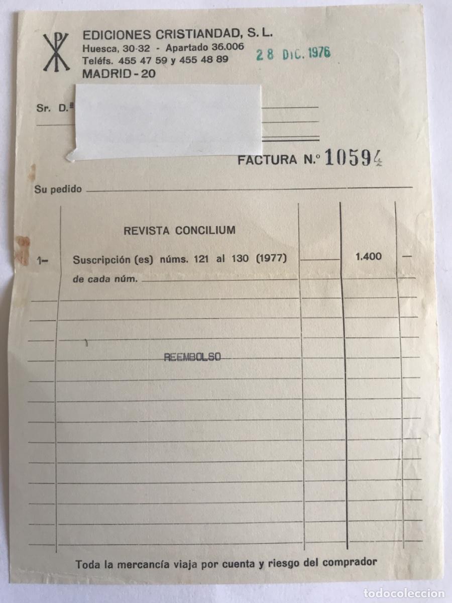 Facturas antiguas: FACTURA. Ediciones cristiandad. 1976. - Foto 1