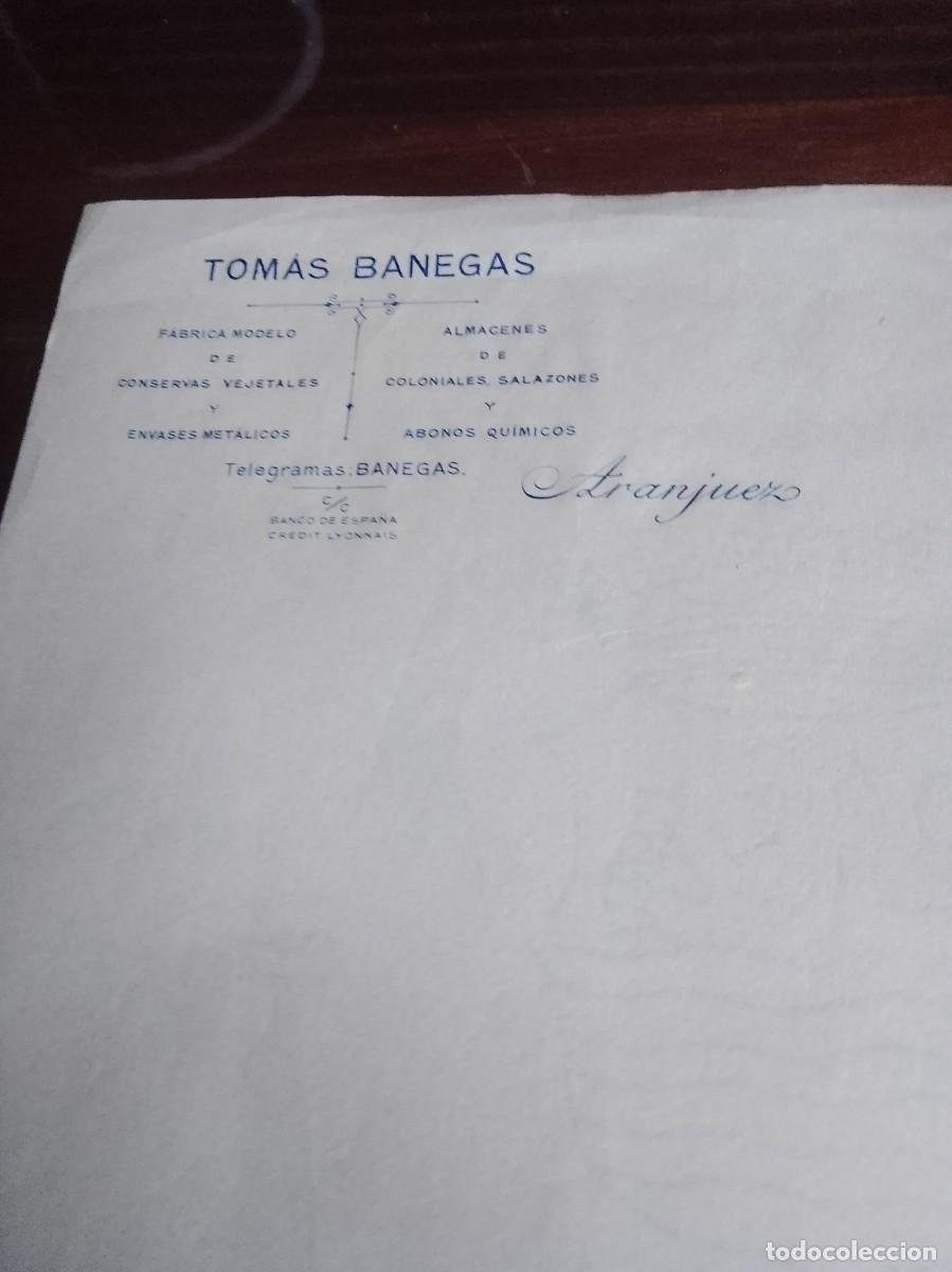 Facturas antiguas: Tomas banegas conservas Aranjuez - Foto 2