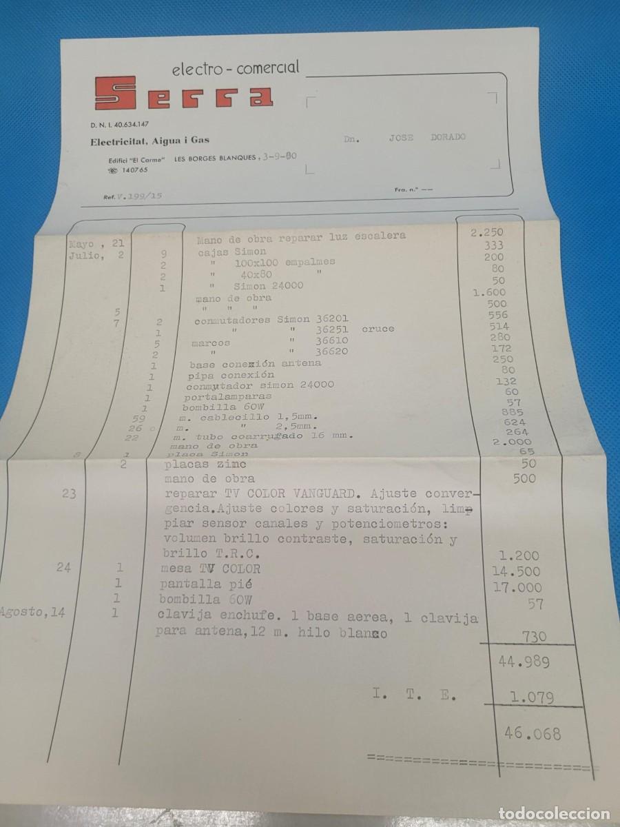 Facturas antiguas: FACTURA ELECRO COMERCIAL SECCA - Foto 1