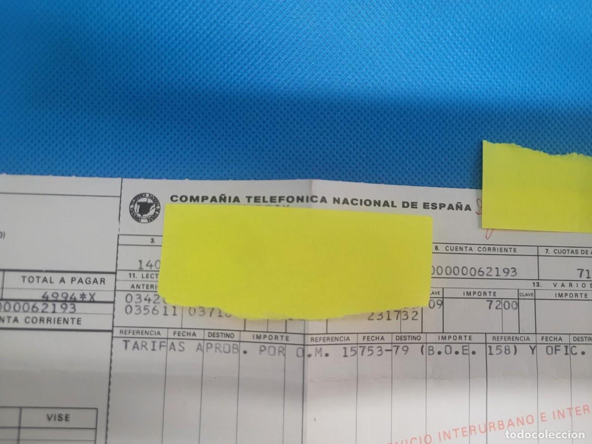 Facturas antiguas: RECIBO ANTIGUO TELEFONICA NACIONAL DE ESPA&Ntilde;A - Foto 2