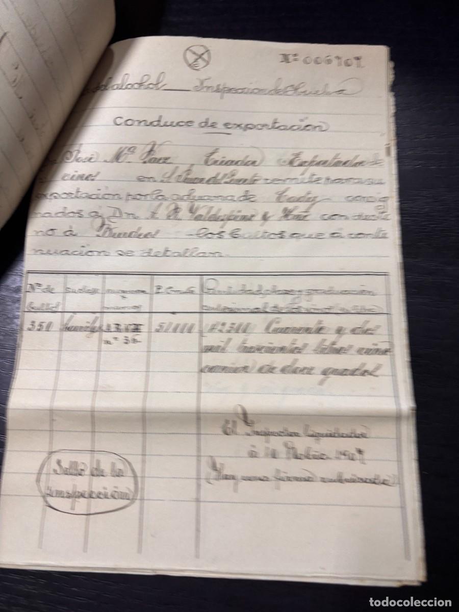 Facturas antiguas: SSAN JUAN DEL PUERTO, EXPORTACION DE VINOS. 1908 - Foto 15