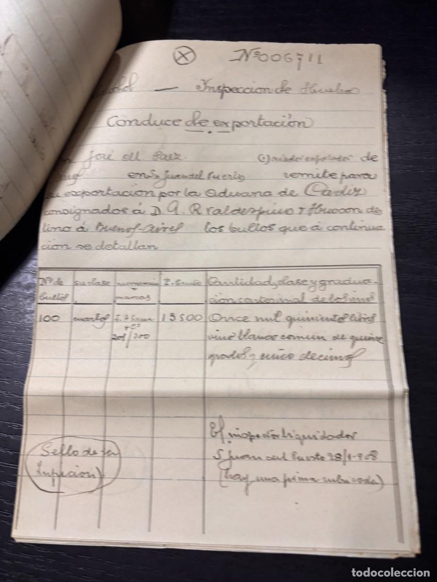 Facturas antiguas: SSAN JUAN DEL PUERTO, EXPORTACION DE VINOS. 1908 - Foto 19