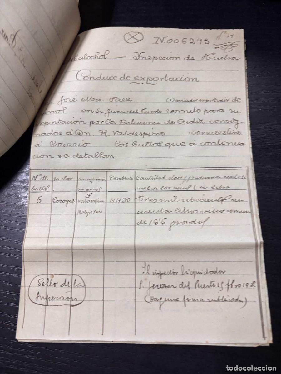 Facturas antiguas: SSAN JUAN DEL PUERTO, EXPORTACION DE VINOS. 1908 - Foto 21
