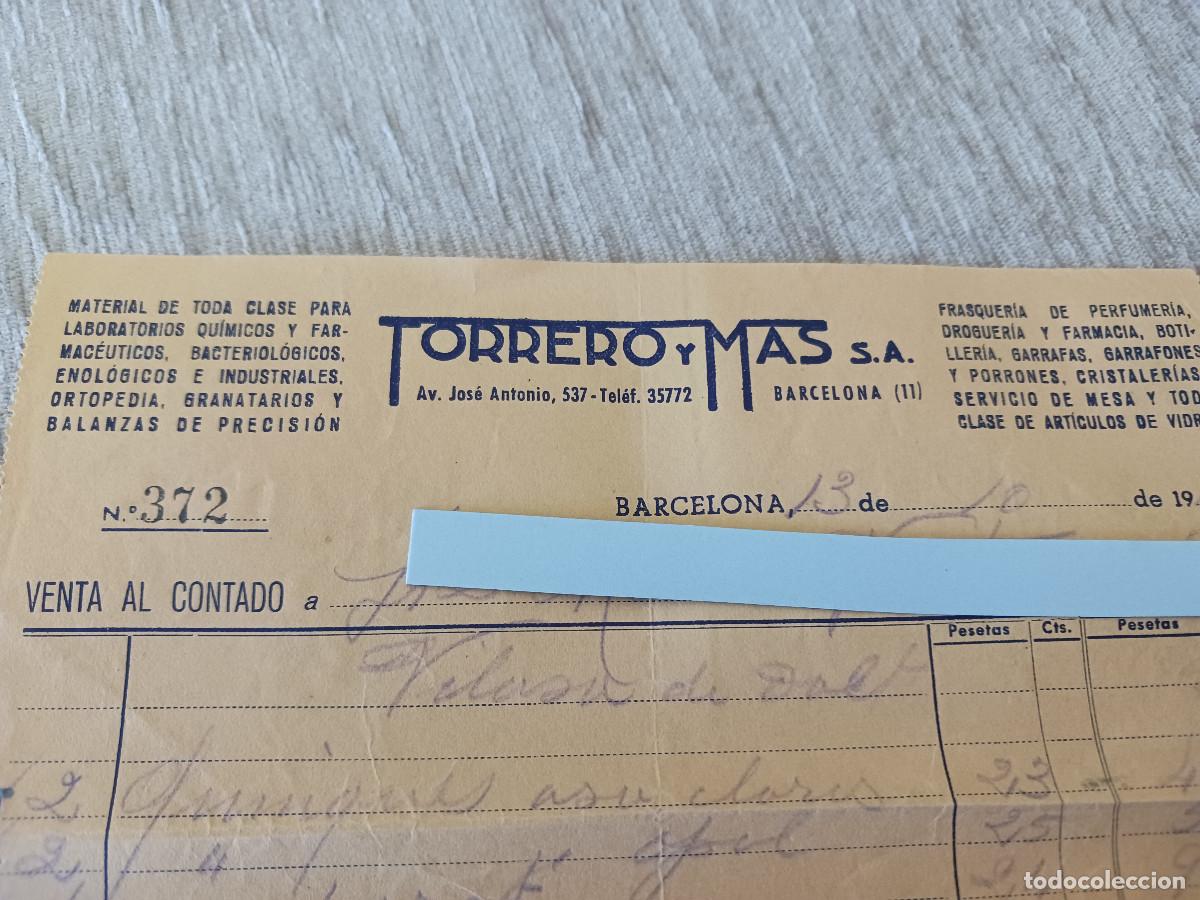 Facturas antiguas: venta al contado de torrero y mas s.a. 1949 - Foto 2