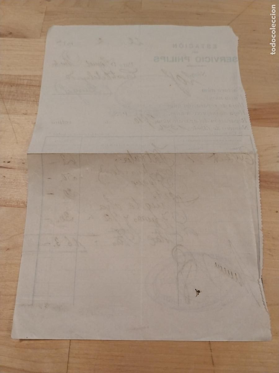 Facturas antiguas: FACTURA A&Ntilde;O 1934 SERVICIO PHILIPS - Foto 2
