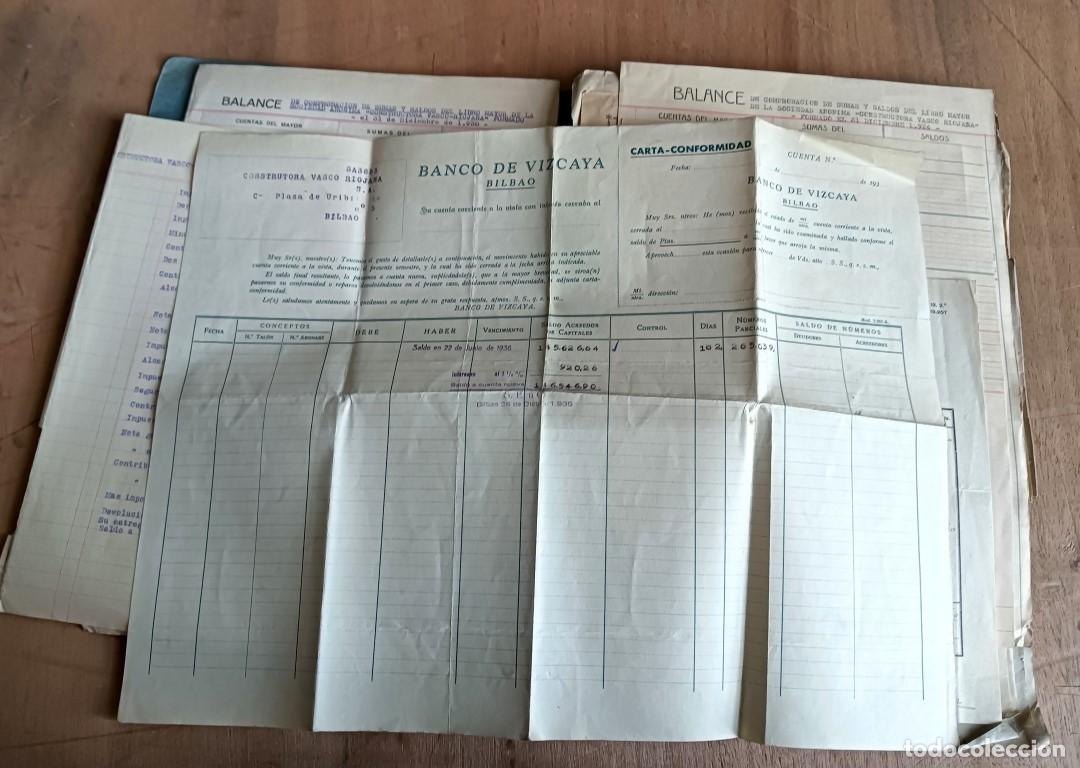Facturas antiguas: lote de documentaci&oacute;n CONSTRUCTORA VASCO RIOJANA 1934 al 1939 - Foto 3