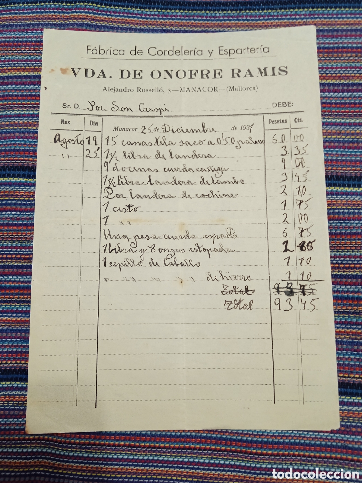 Facturas antiguas: LOTE DOCUMENTOS DIVERSOS FACTURAS ETC.. ANTIGUOS - Foto 6