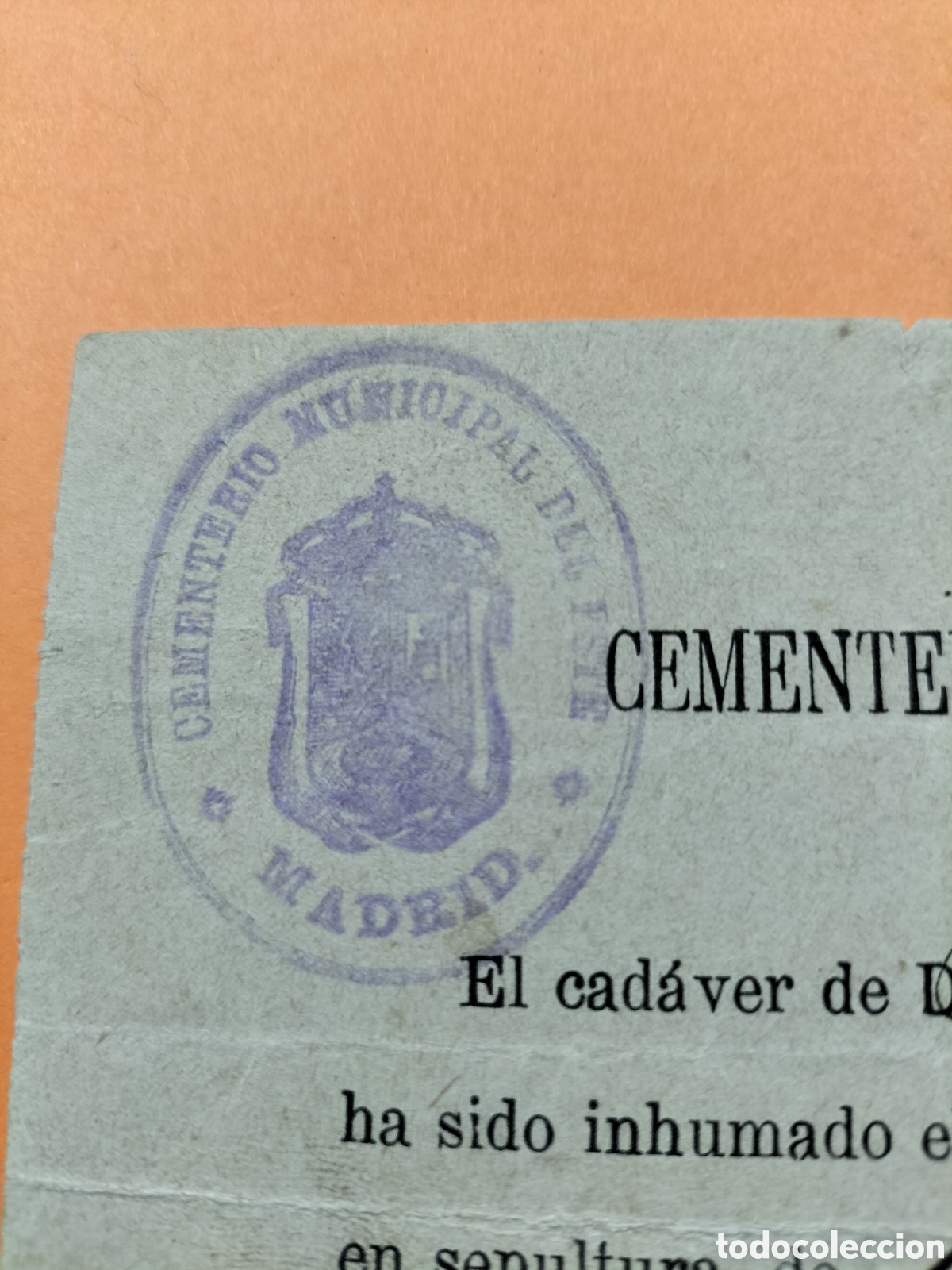 Facturas antiguas: Cementerio Municipal del Este , Madrid. 1891. - Foto 2