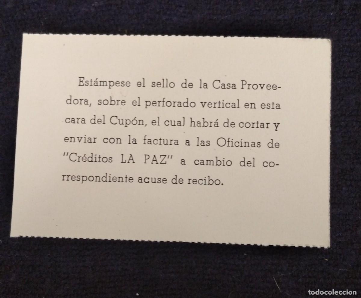 Facturas antiguas: Cup&oacute;n cr&eacute;ditos La Paz (Granada). - Foto 2