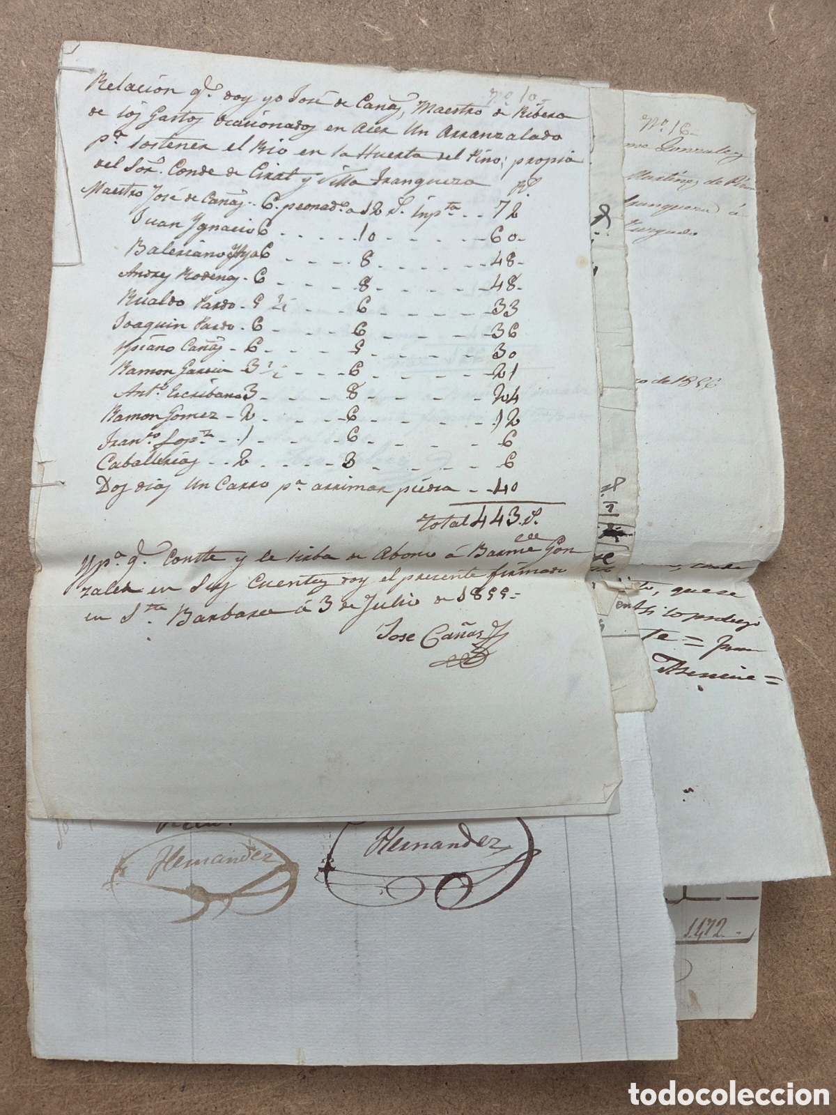 Factures anciennes: ALMANSA 1855/56 Legago FACTURAS DE OBRAS DEL CONDE CIRAT