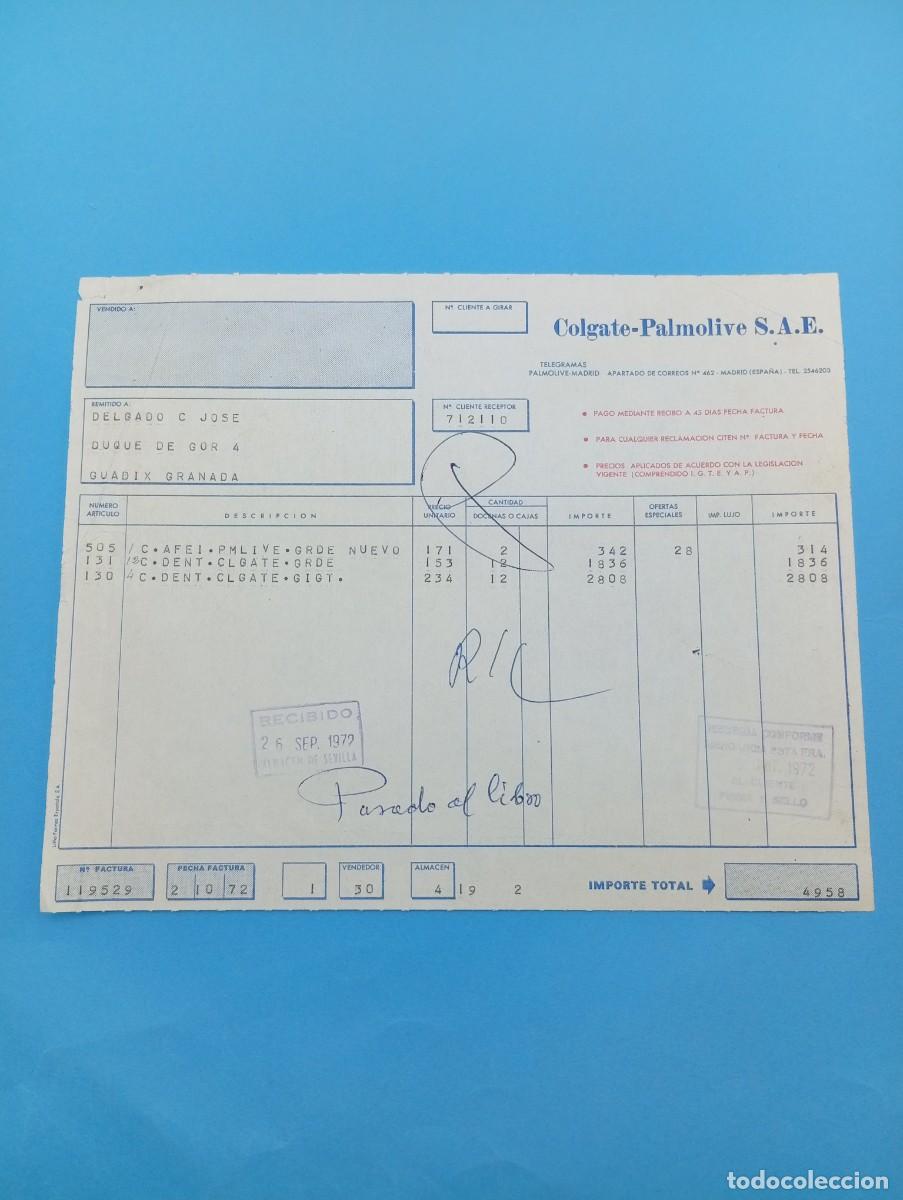 Facturas antiguas: FACTURA. MADRID. 1972. COLGATE-PALMOLIVE S.A.E. - Foto 1