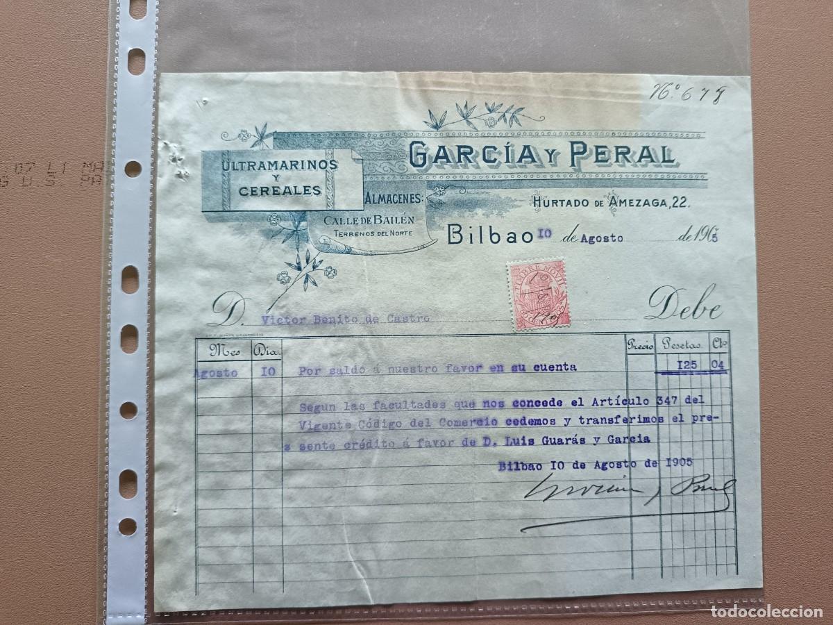 Facturas antiguas: GARC&Iacute;A Y PERAL- BILBAO- 1905 - Foto 1