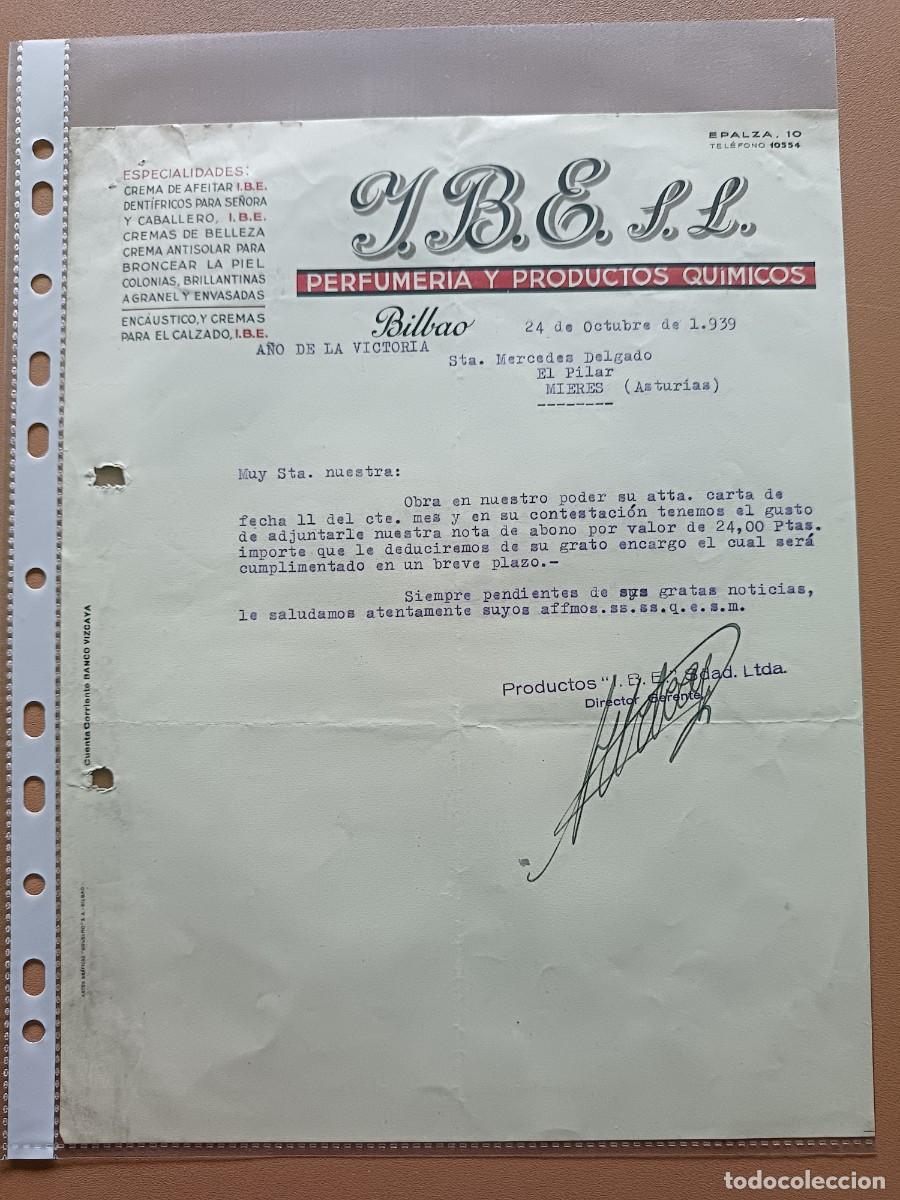 Facturas antiguas: J.B.E. S.L.- BILBAO - 1939 - Foto 1