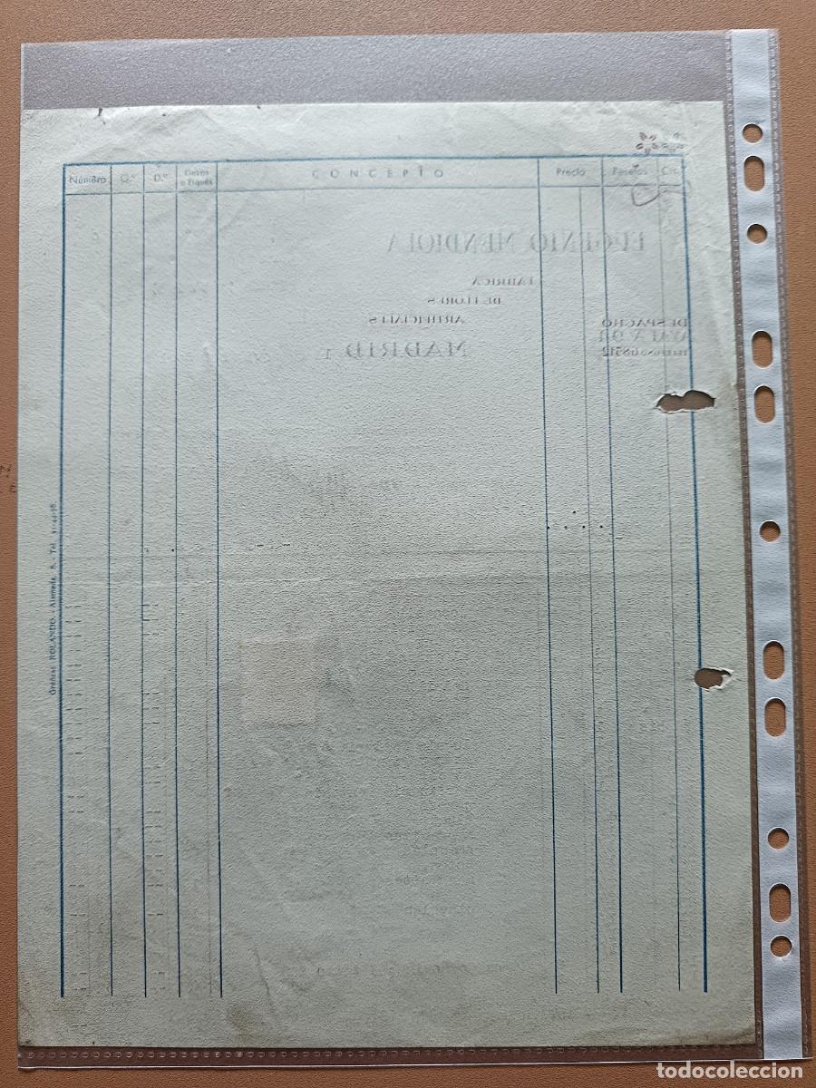 Facturas antiguas: EUGENIO MENDIOLA- MADRID - 1950 - Foto 2