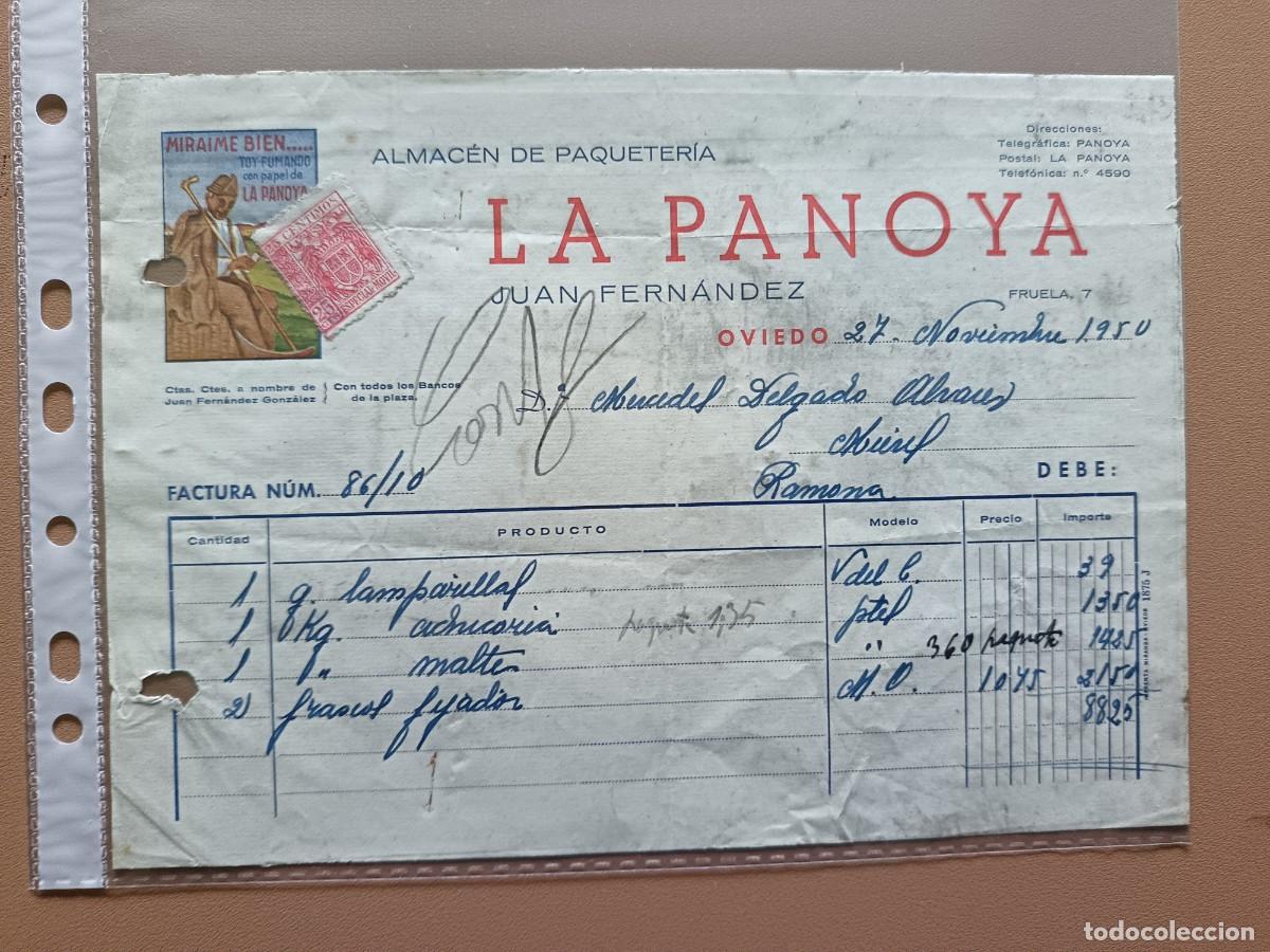 Facturas antiguas: LA PANOYA- OVIEDO- 1950 - Foto 1