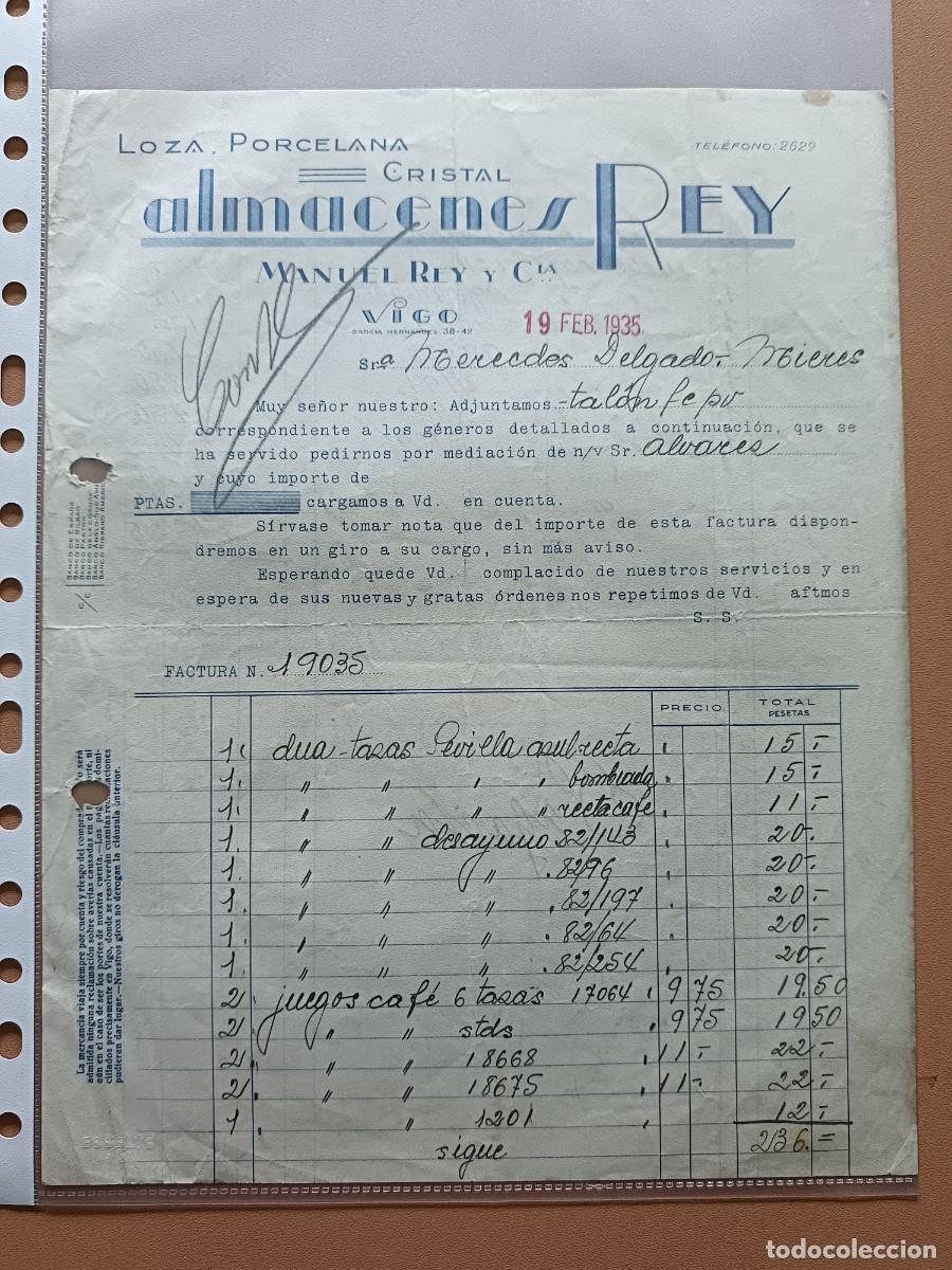 Facturas antiguas: ALMACENES REY- VIGO- 1935 - Foto 1