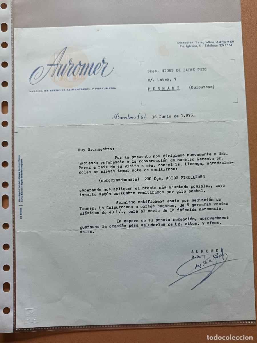 Facturas antiguas: AUROMER- BARCELONA- 1973 - Foto 1