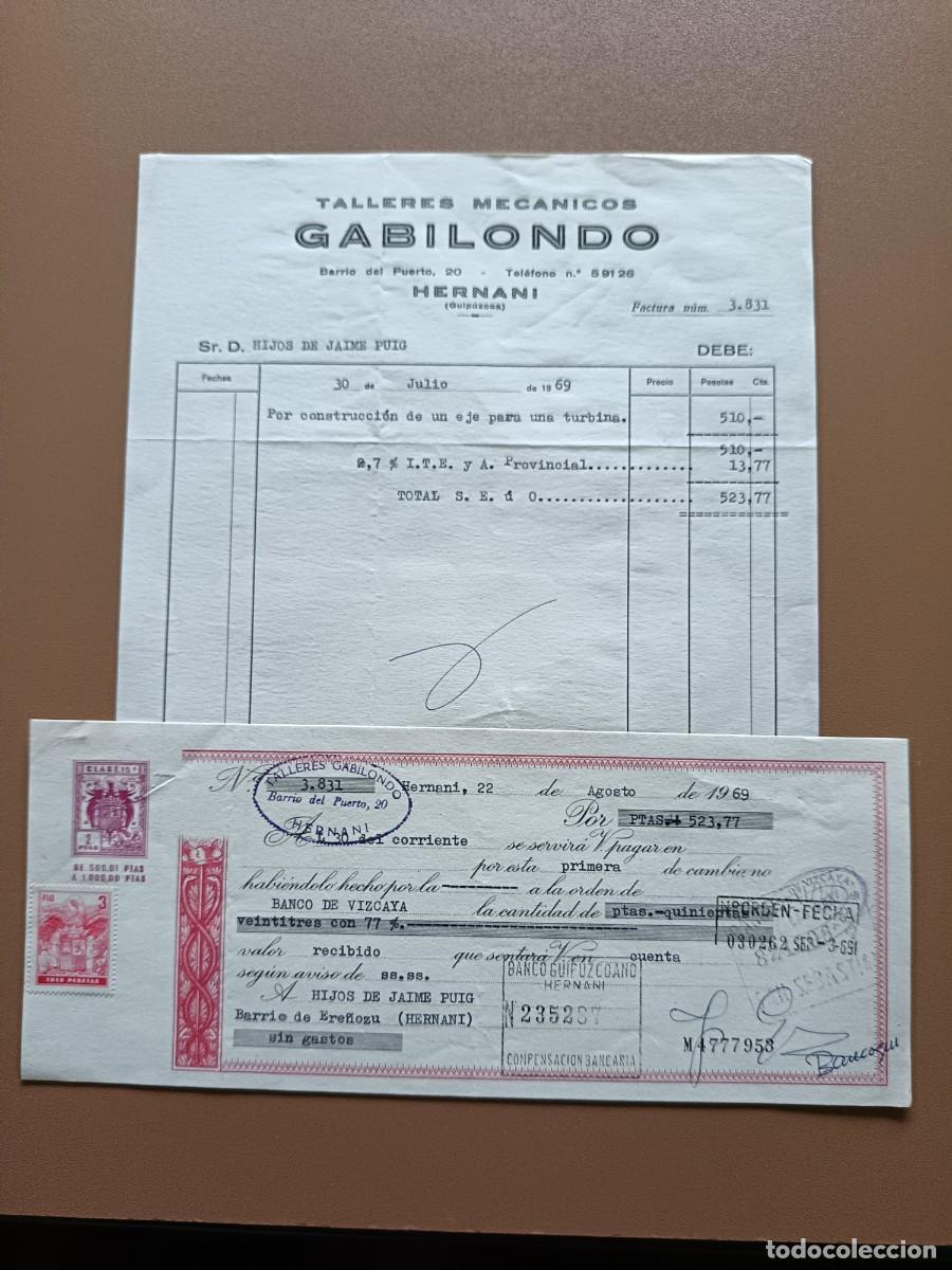 Facturas antiguas: GABILONDO - HERNANI - 1969 - Foto 1