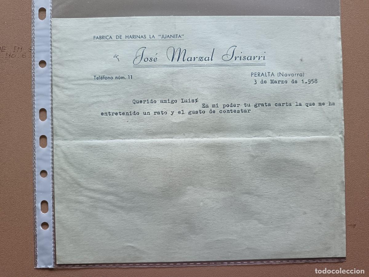 Facturas antiguas: JOS&Eacute; MARZAL IRISARRI- PERALTA (NAVARRA)- 1958 - Foto 1