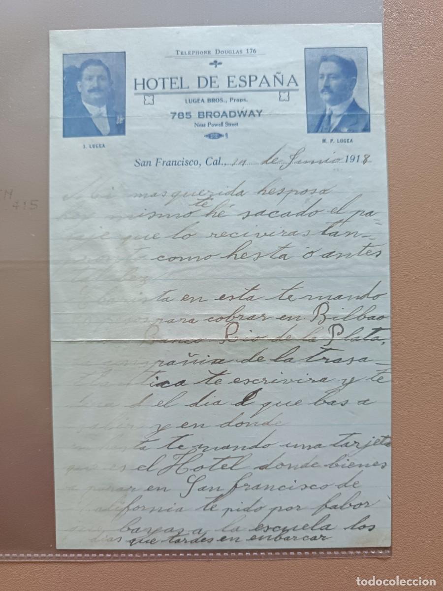 Facturas antiguas: HOTEL DE ESPA&Ntilde;A- SAN FRANCISCO- 1918 - Foto 1