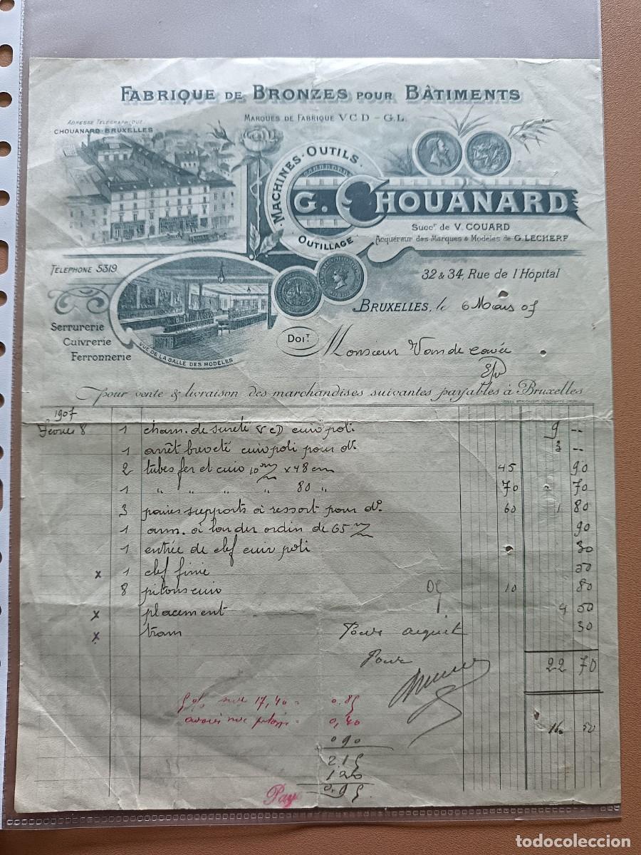 Facturas antiguas: G.CHOUANARD- BRUXELLES- 1907 - Foto 1