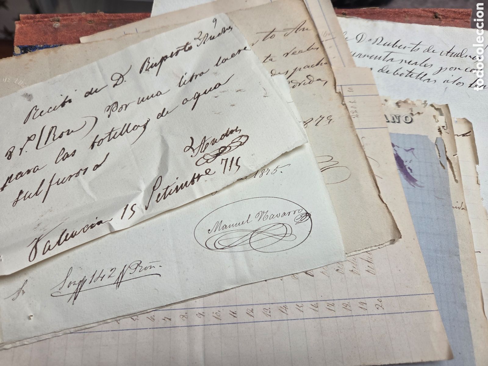 Facturas antiguas: BA&Ntilde;OS DE FUENTE PODRIDA VALENCIA 1875 LOTE DE RECIBOS DE GASTOS