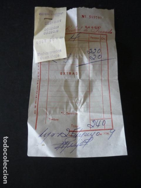 Facturas antiguas: BARCO CIUDAD DE GRANADA COMPA&Ntilde;IA TRASMEDITERRANEA FACTURA COMIDA 1969