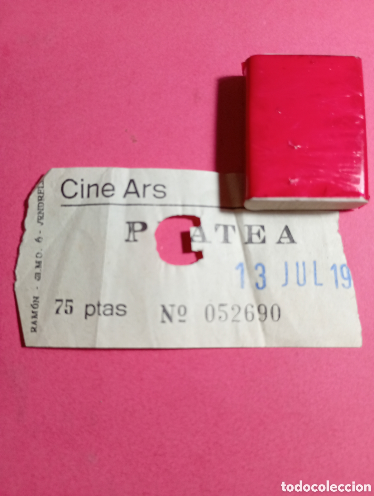 Facturas antiguas: BARCELONA ENTRADA PLATEA 13/7/70&acute;s ca. ''CINE ARS''