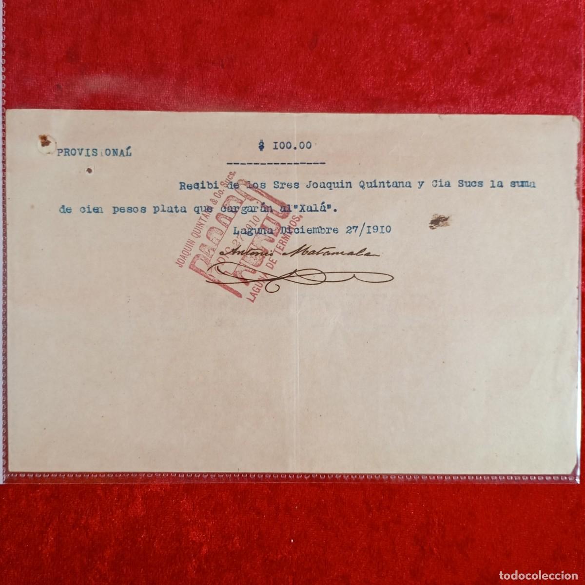 Facturas antiguas: RECIBO COMERCIAL - ANTONIO MATAMALA - JOAQUIN QUINTANA - 1910 - HNOS MATAMALA - EXPORTACION / 3385