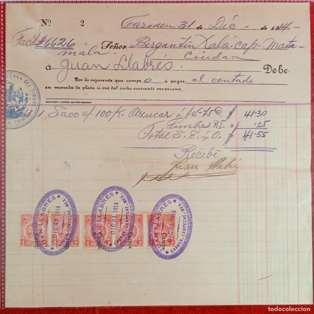 Facturas antiguas: FACTURA - BERGANTIN XALA - JUAN LLABR&Eacute;S - 1914 - HERMANOS MATAMALA - EXPORTADORES - VILASAR / 3403