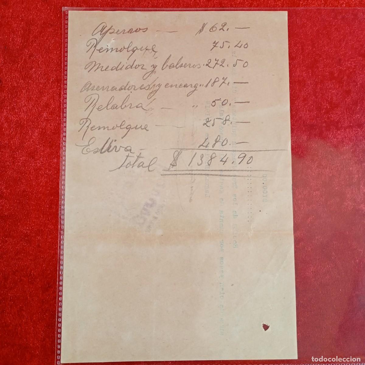 Facturas antiguas: FACTURA COMERCIAL - BERGANTIN GOLETA XALA - F. NICOLAU & CIA - 1915 - MATAMALA - EXPORTACION / 3431