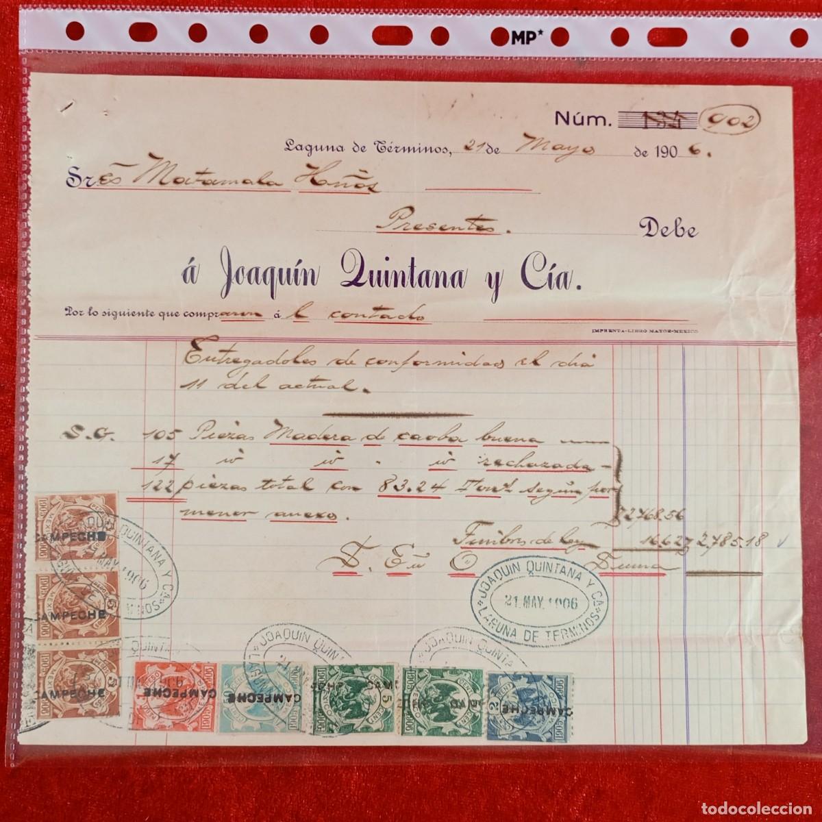 Facturas antiguas: FACTURA COMERCIAL - HERMANOS MATAMALA - JOAQUIN QUINTANA - 1906 - EXPORTACION - VILASAR / 3466