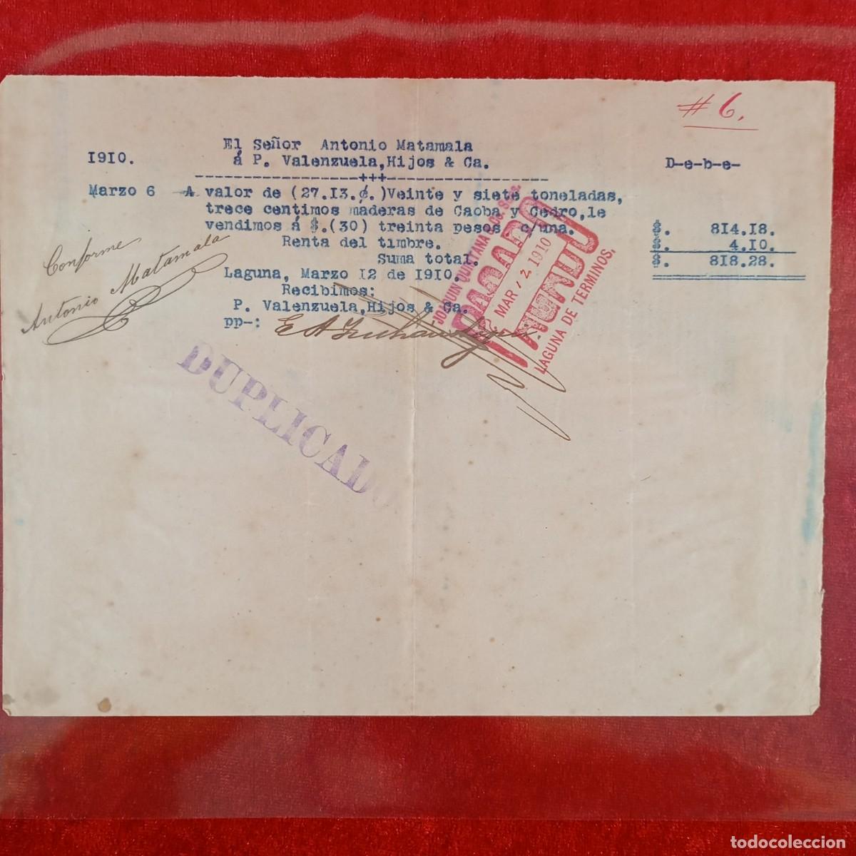 Facturas antiguas: FACTURA COMERCIAL - P. VALENXUELA HIJOS - HERMANOS MATAMALA - 1910 - EXPORTACION - VILASAR / 3517