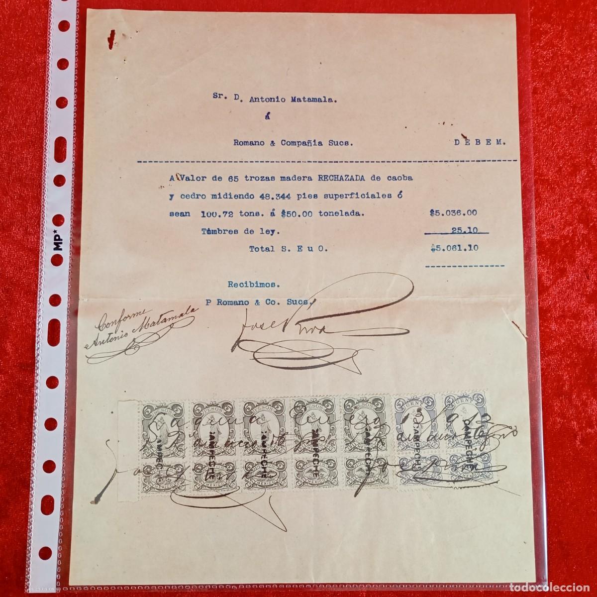 Facturas antiguas: FACTURA COMERCIAL - ROMANO & COMPA&Ntilde;&Iacute;A SUCS - HERMANOS MATAMALA - 1911 - EXPORTACION - VILASAR / 3532