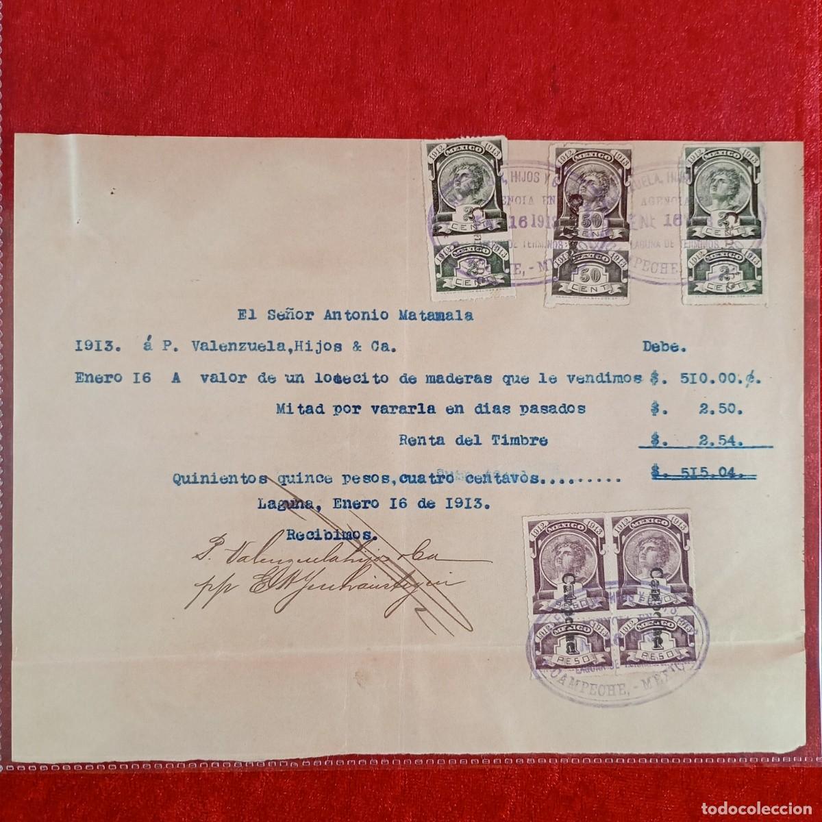 Facturas antiguas: FACTURA COMERCIAL - P. VALENZUELA, HIJOS & CIA. - 1913 - HERMANOS MATAMALA - EXPORTACION / 3540
