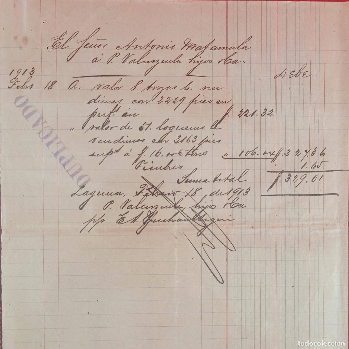 Facturas antiguas: FACTURA COMERCIAL - P. VALENZUELA HIJOS - 1913 - HERMANOS MATAMALA - EXPORTACION - VILASAR / 3544