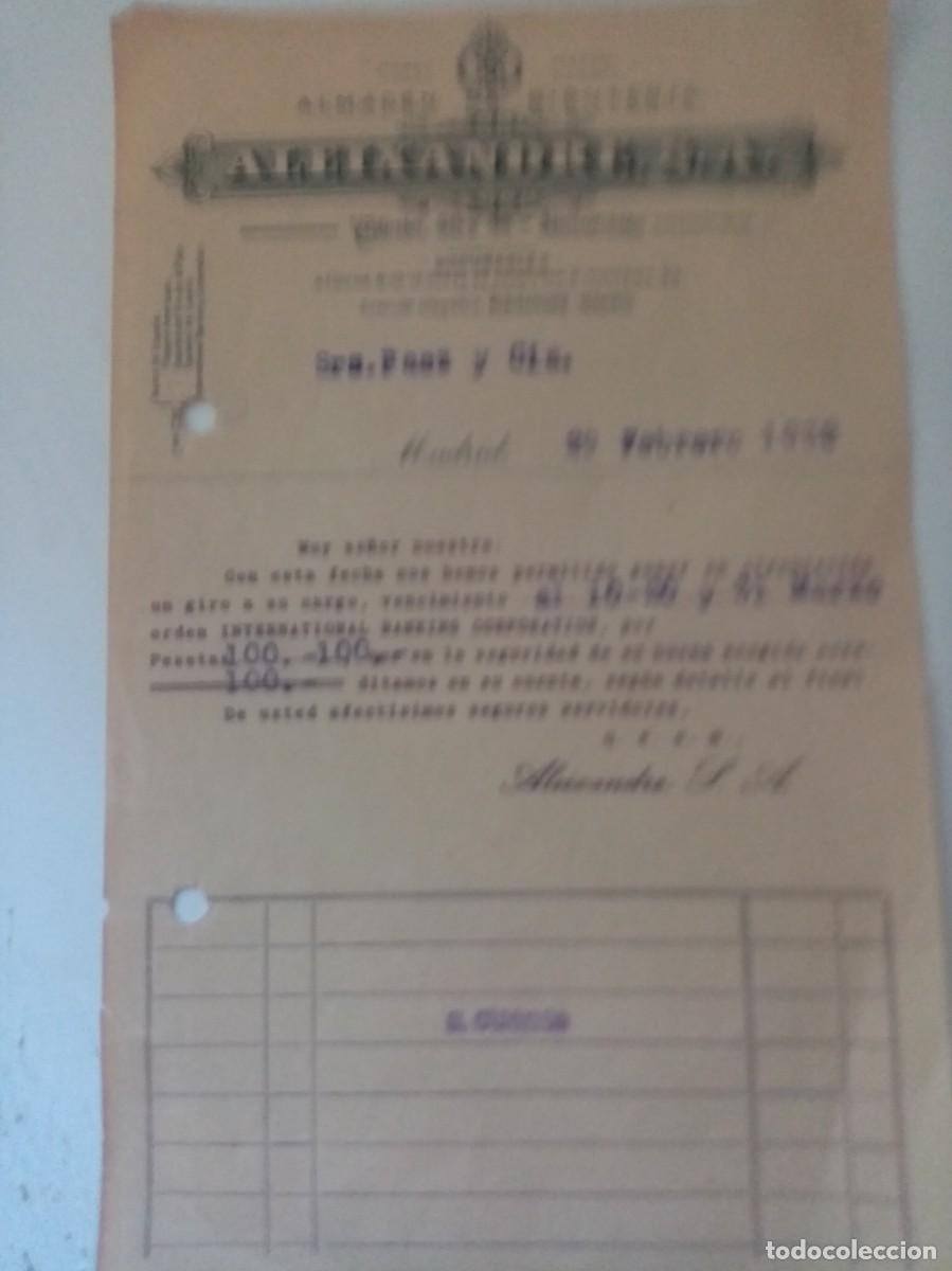 Facturas antiguas: FACTURA ALEIXANDRE S.A. MADRID 1932