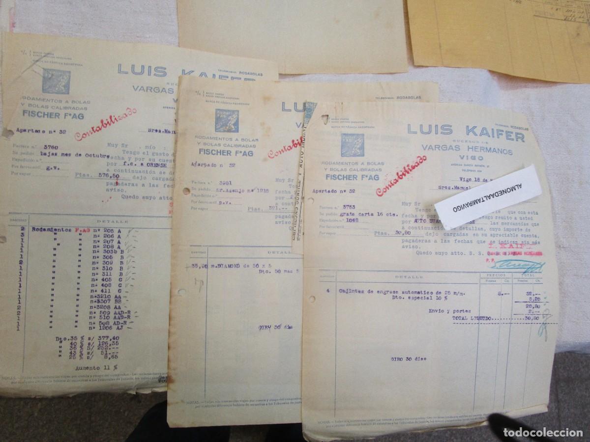 Facturas antiguas: VIGO 1931 - 3 FACTURAS CARTAS &rdquo; KAIFER &rdquo; FABRICA RODAMIENTOS A ORENSE, FOLIO. SIGNADAS. +INFO