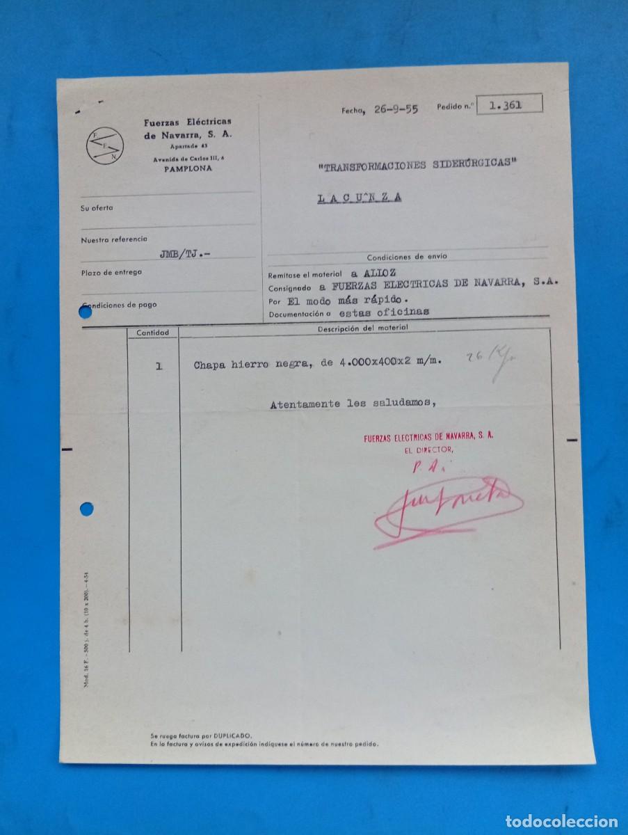 Facturas antiguas: FACTURA. PAMPLONA. 1955. FUERZAS ELECTRICAS DE NAVARRA, S.A.