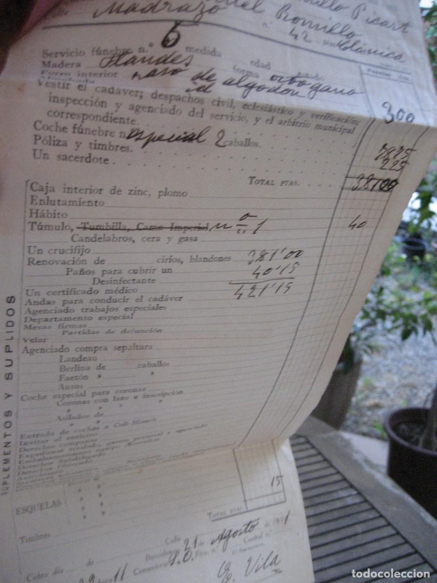 Facturas antiguas: factura Servicio p&uacute;blico de Pompas funebres . casa provincial de caridad 1931 listado de Servicios