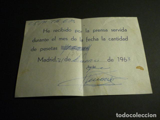 Facturas antiguas: MADRID RECIBO VENTA DE PRENSA - Foto 1