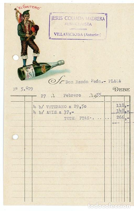 Old Invoices: VILLAVICIOSA. ASTURIAS. SIDRA EL GAITERO.