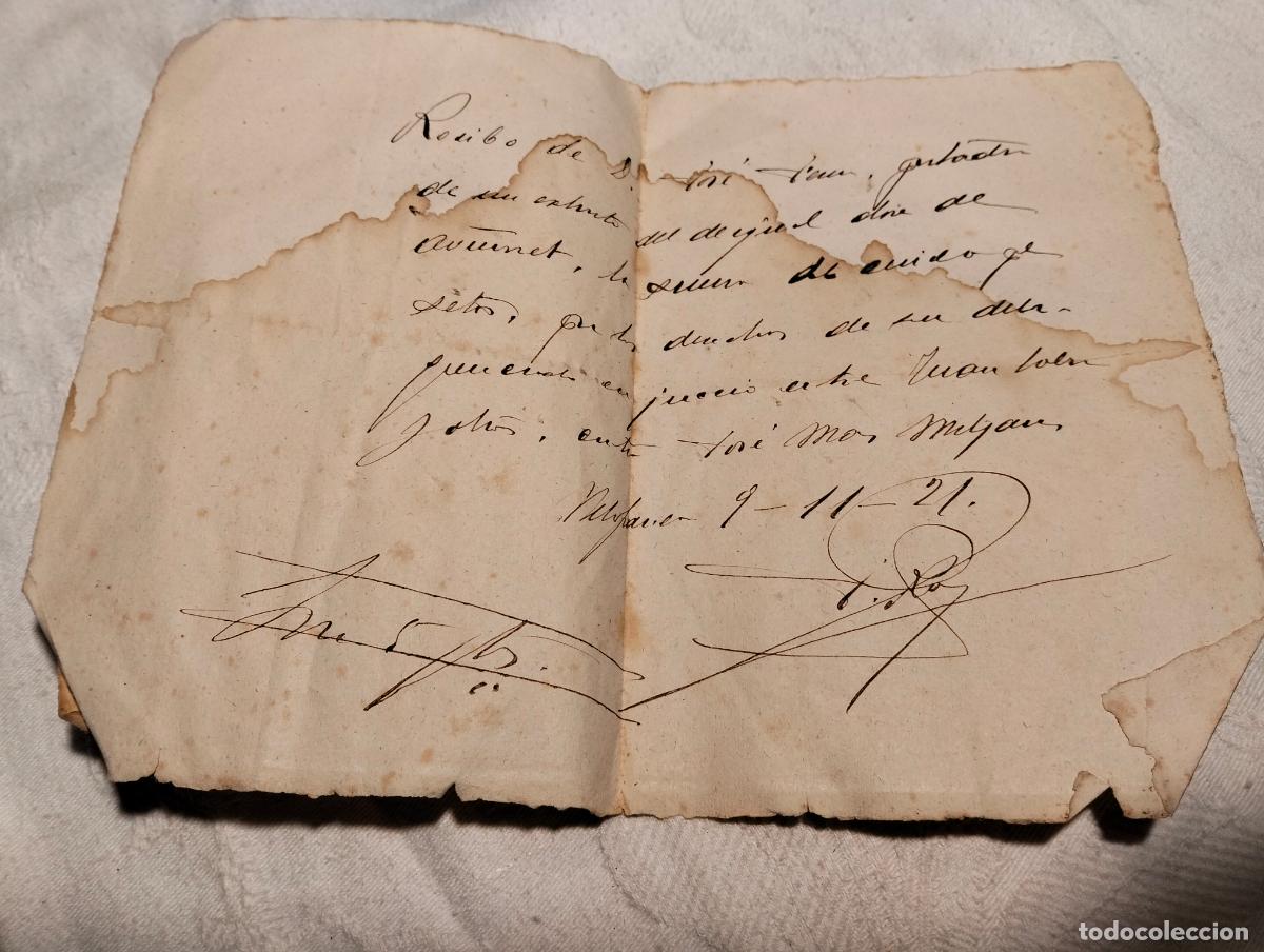 Factures anciennes: Recibo manuscrito escrito a mano papel Avi&ntilde;onet a&ntilde;os 20 1921