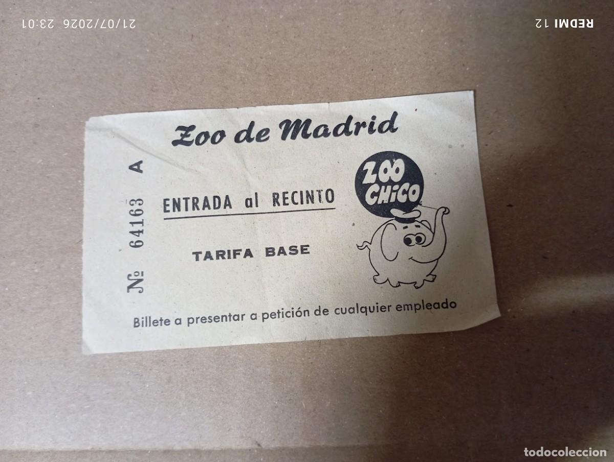 Facturas antiguas: ANTIGUA ENTRADA AL RECINTO ZOO DE MADRID