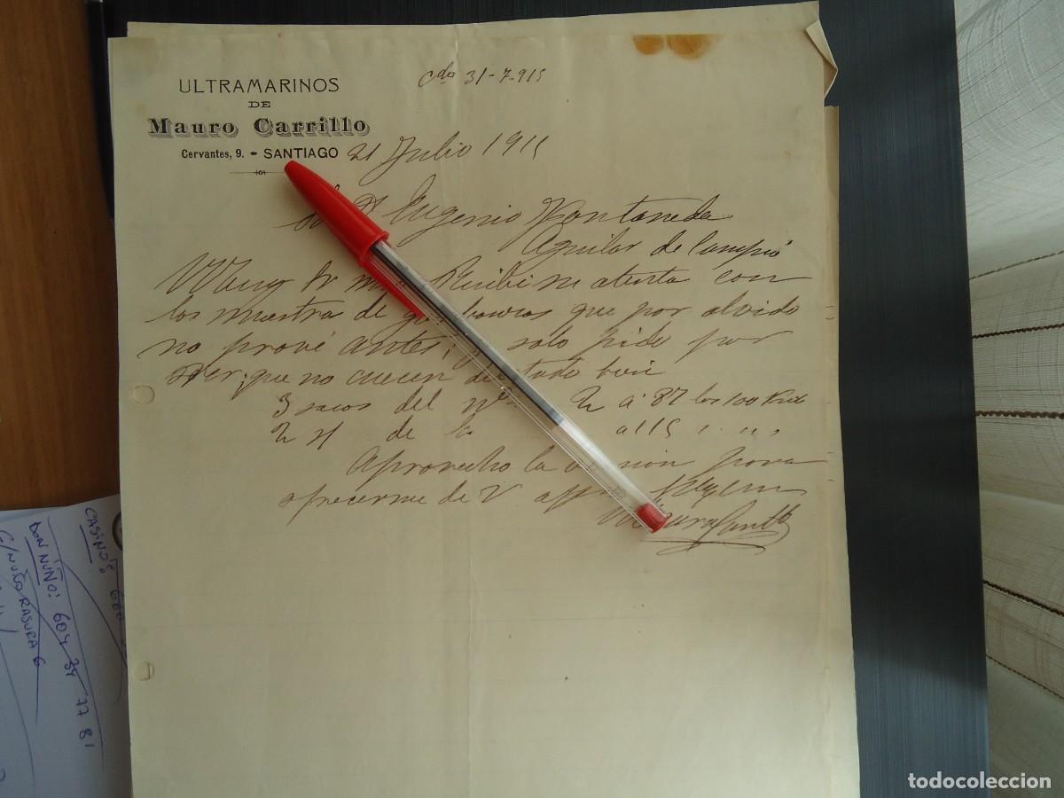 Facturas antiguas: ultramarinos mauro carrillo 1915 santiago compostela galicia garbanzo gallego compostelano alimento