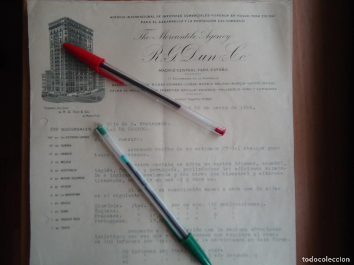Facturas antiguas: factura 1924 madrid mercantil r g dun madrid central espa&ntilde;a madrile&ntilde;o new york edificio vintage