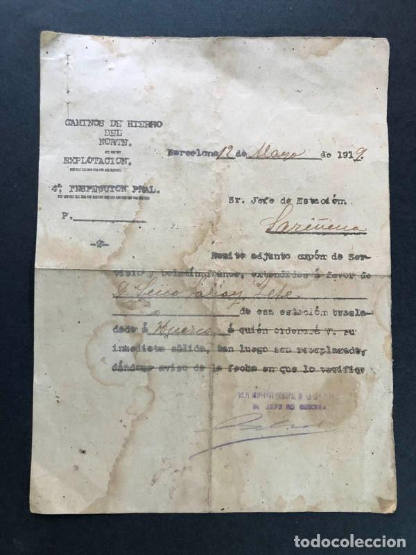 Facturas antiguas: SARI&Ntilde;ENA 1919 / JE ESTACI&Oacute;N FERROCARRIL SOLICITA LE PAGUEN EL MES Y LA GRATIFICACI&Oacute;N / HUESCA