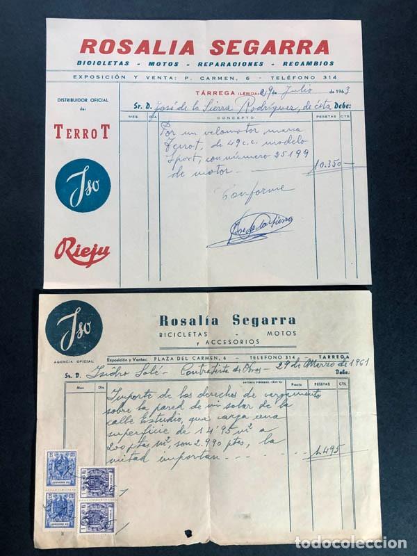 Facturas antiguas: LLEIDA 1961-63 ( T&Aacute;RREGA ) VENTA CICLOMOTOR TERROT / ISO