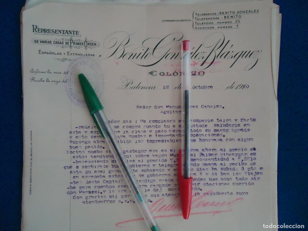 Facturas antiguas: representante gonzalez blazquez palencia 1920 comercio palentino telefono 23 telegrama telefonemas