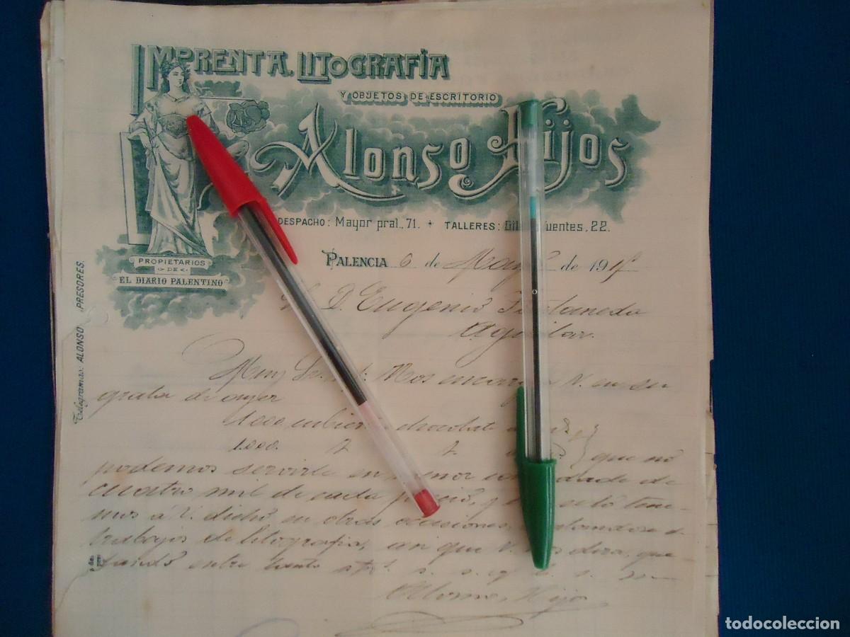 Facturas antiguas: imprenta litografia alonso palencia 1915 diario palentino periodico artes graficas oficina castilla